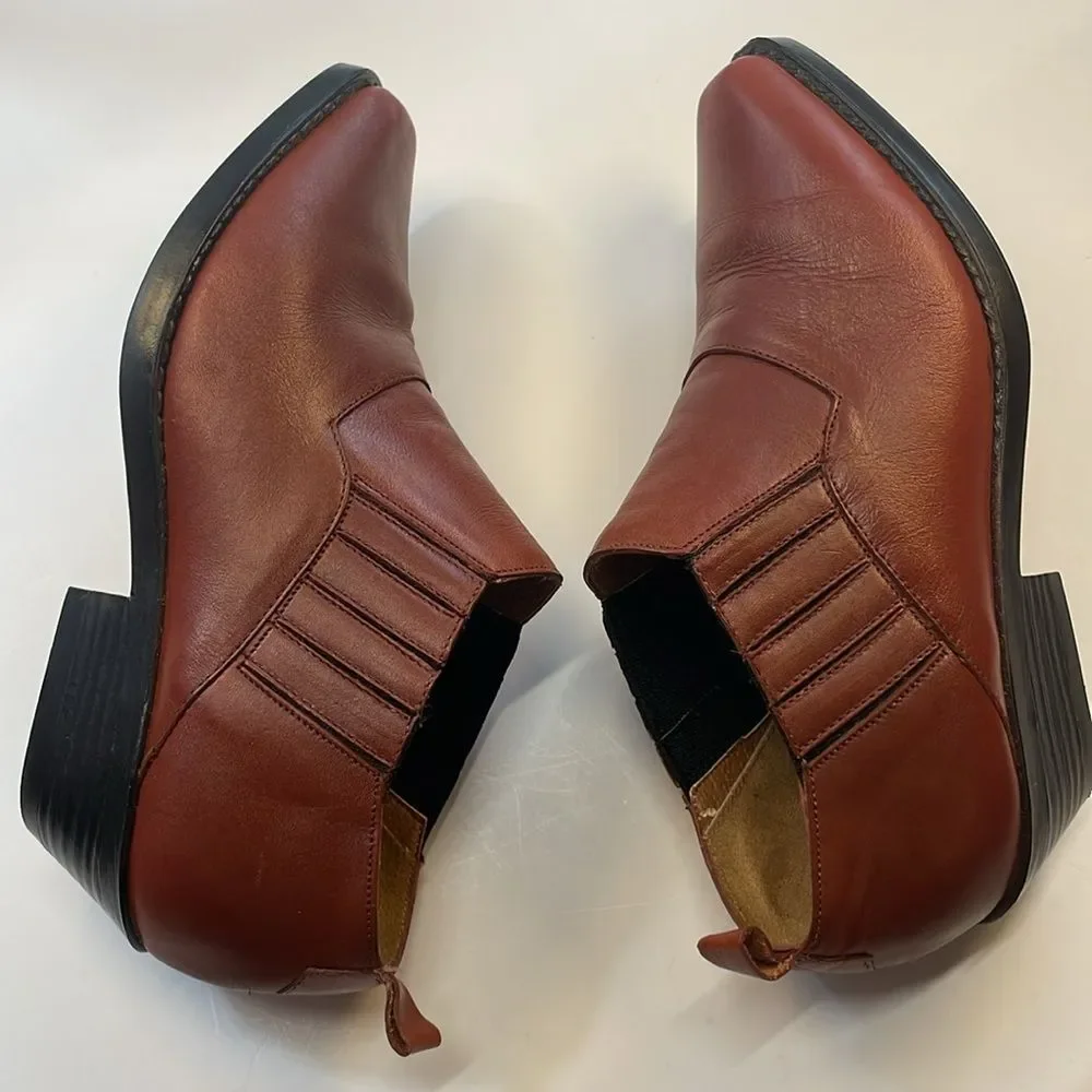 Cougar Brown Leather Pointed Toe Ankle Boots Women’s Sz 8.5 - Picture 7 of 11